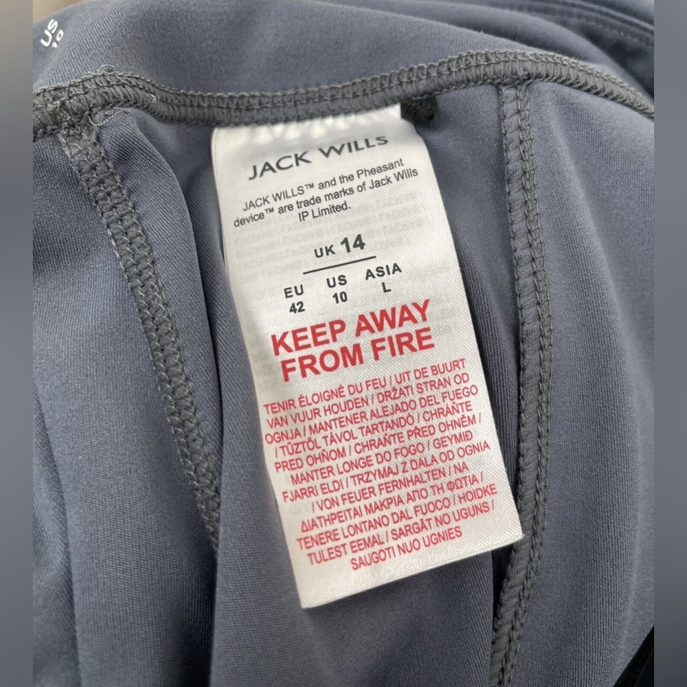 Jack Wills Active Leggings Gym Pants Side Stripe UK 14 Grey Ankle Length - Picture 5 of 7